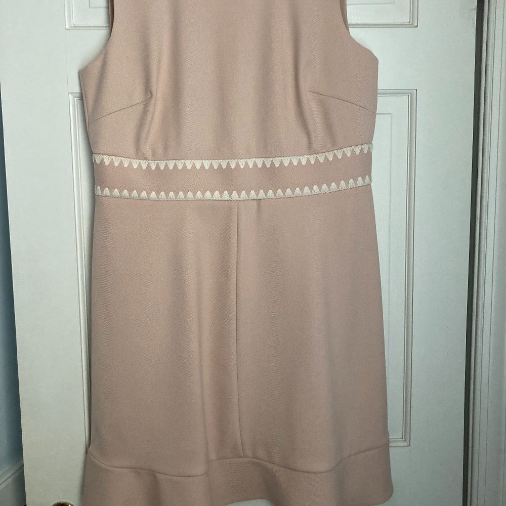 RED VALENTINO SLEEVELESS PINK DRESS with OFF-WHITE TRIM 48